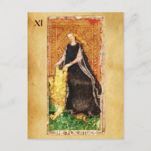 ANTIQUE RENAISSANCE TAROTS THE FORTITUDE- STRENGHT POSTCARD
