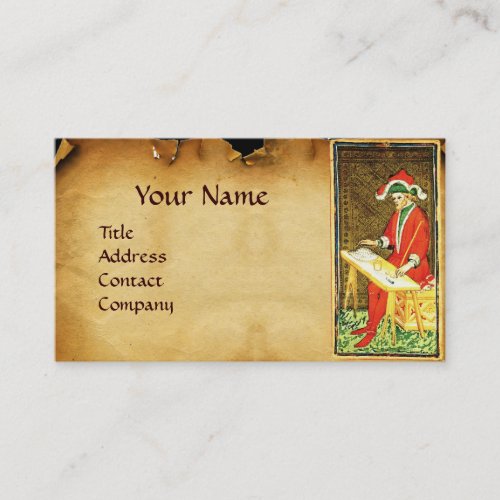 ANTIQUE RENAISSANCE TAROTS THE MAGICiAN Parchment Business Card