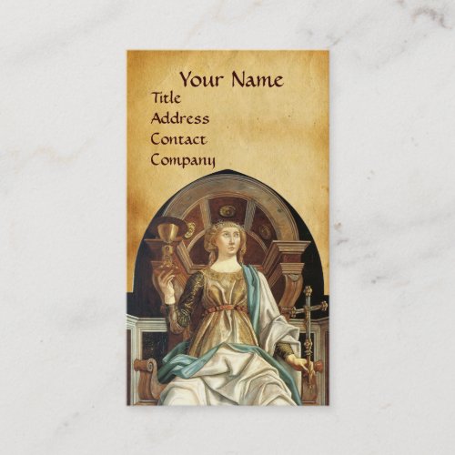 ANTIQUE RENAISSANCE TAROTS THE POPE  PARCHMENT BUSINESS CARD