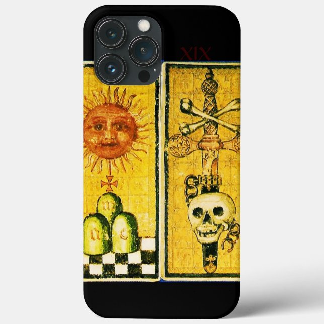 ANTIQUE RENAISSANCE TAROTS /THE SUN ,ACE OF SWORDS Case-Mate iPhone CASE (Back)