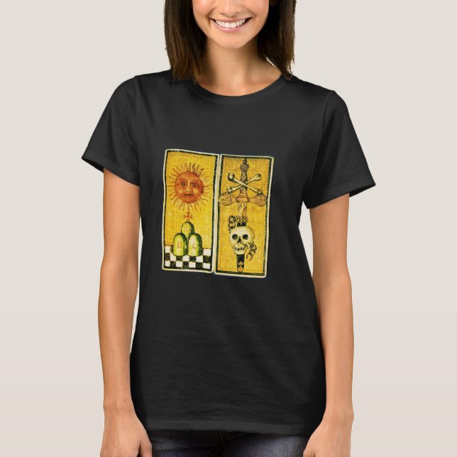 ANTIQUE RENAISSANCE TAROTS /THE SUN ,ACE OF SWORDS T-Shirt (Front)