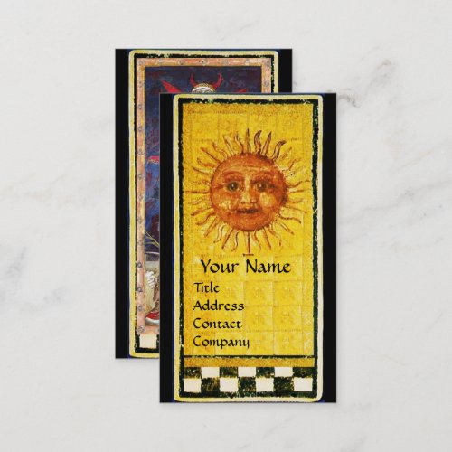 ANTIQUE RENAISSANCE TAROTS  THE SUN AND DEVIL BUSINESS CARD