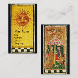 ANTIQUE RENAISSANCE TAROTS /THE SUN AND LOVERS BUSINESS CARD