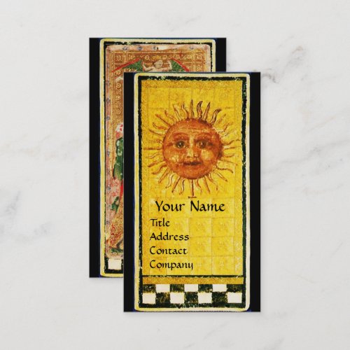 ANTIQUE RENAISSANCE TAROTS THE SUN AND LOVERS BUSINESS CARD