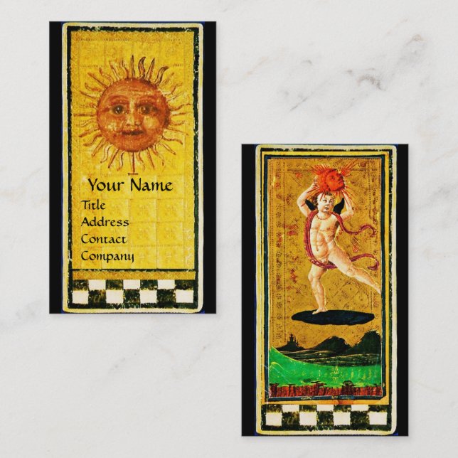 ANTIQUE RENAISSANCE TAROTS / THE SUN BUSINESS CARD (Front/Back)