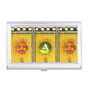 ANTIQUE RENAISSANCE TAROTS /THE SUN GEM MONOGRAM CASE FOR BUSINESS CARDS