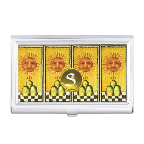 ANTIQUE RENAISSANCE TAROTS THE SUN GEM MONOGRAM CASE FOR BUSINESS CARDS