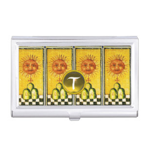 ANTIQUE RENAISSANCE TAROTS /THE SUN GEM MONOGRAM CASE FOR BUSINESS CARDS