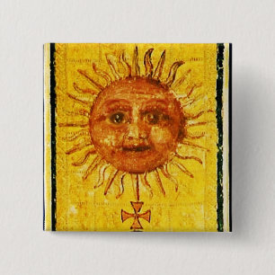 ANTIQUE RENAISSANCE TAROTS / THE SUN PINBACK BUTTON