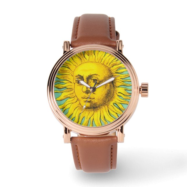 ANTIQUE RENAISSANCE TAROTS THE SUN Yellow Blue Watch (Front)