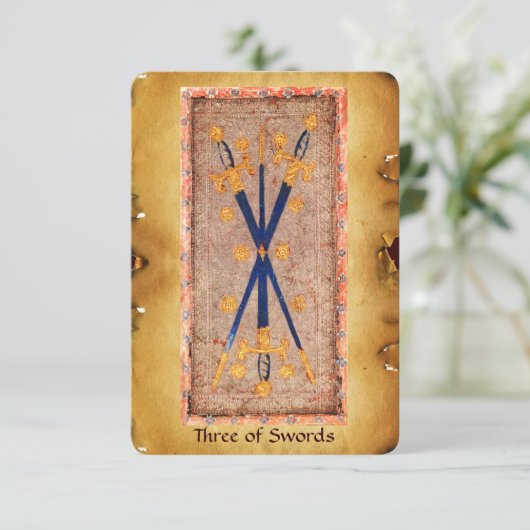 ANTIQUE RENAISSANCE TAROTS / Three of Swords (Standing Front)