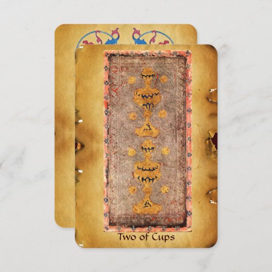 ANTIQUE RENAISSANCE TAROTS  / TWO OF CUPS (Front/Back)