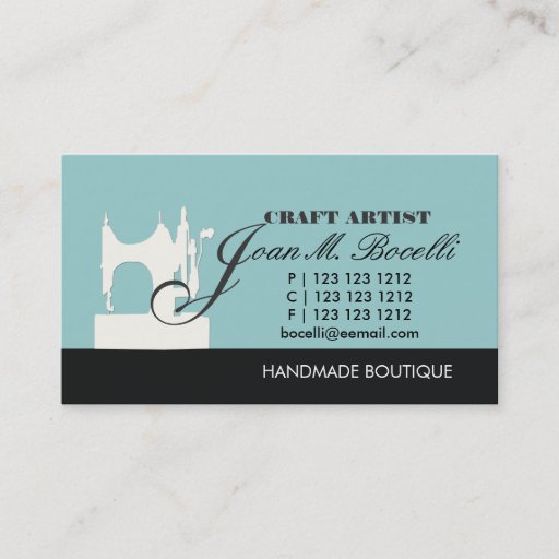 Customizable Antique Sewing Machine Business Cards