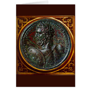 ANTIQUE ROMAN BRONZE MEDALLION CARDS