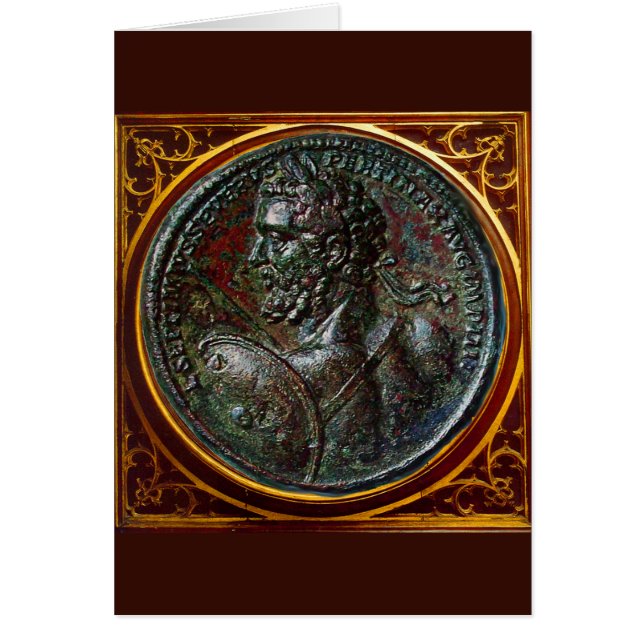 ANTIQUE ROMAN BRONZE MEDALLION CARDS (Front)