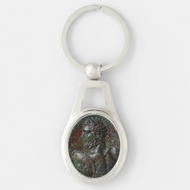 ANTIQUE ROMAN BRONZE MEDALLION SEPTIMUS SEVERUS KEYCHAIN (Front)