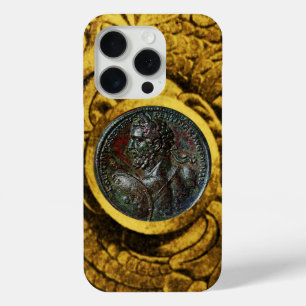 ANTIQUE ROMAN BRONZE MEDALLION WITH GOLD GRIFFINS iPhone 15 PRO CASE