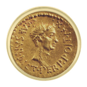 Antique Roman Caesar Coin Lapel Pin