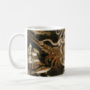 Antique Roman Mosaic Pompeii Sea Life Stone Mosaic Coffee Mug