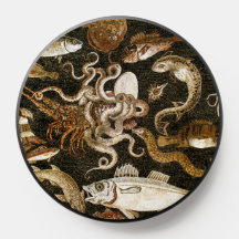 Antique Roman Mosaic Pompeii Sea Life Stone Mosaic