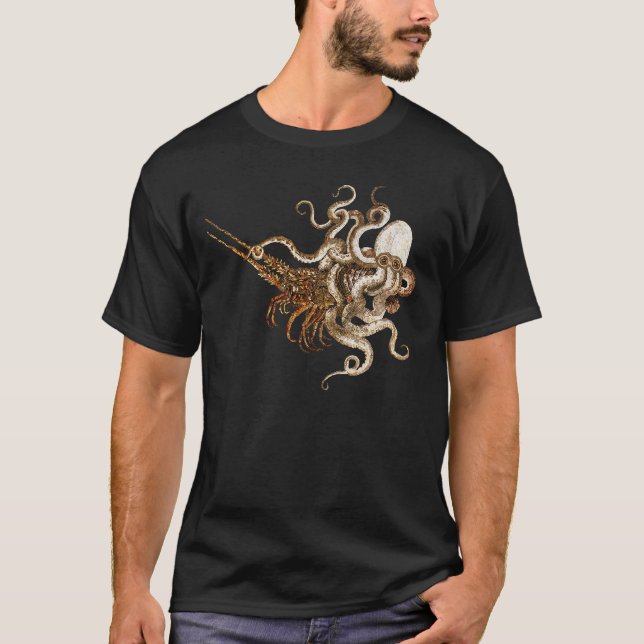 Antique Roman Mosaic Pompeii Sea Life Stone Mosaic T-Shirt (Front)