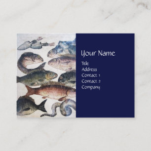 ANTIQUE ROMAN MOSAICS, FISHES,OCEAN SEA LIFE SCENE BUSINESS CARD