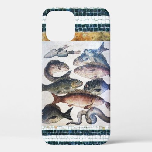 ANTIQUE ROMAN MOSAICS FISHESOCEAN SEA LIFE SCENE iPhone 12 CASE