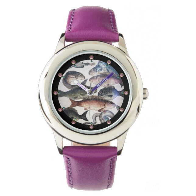 ANTIQUE ROMAN MOSAICS,FISHES,OCEAN SEA LIFE SCENE WATCH (Front)