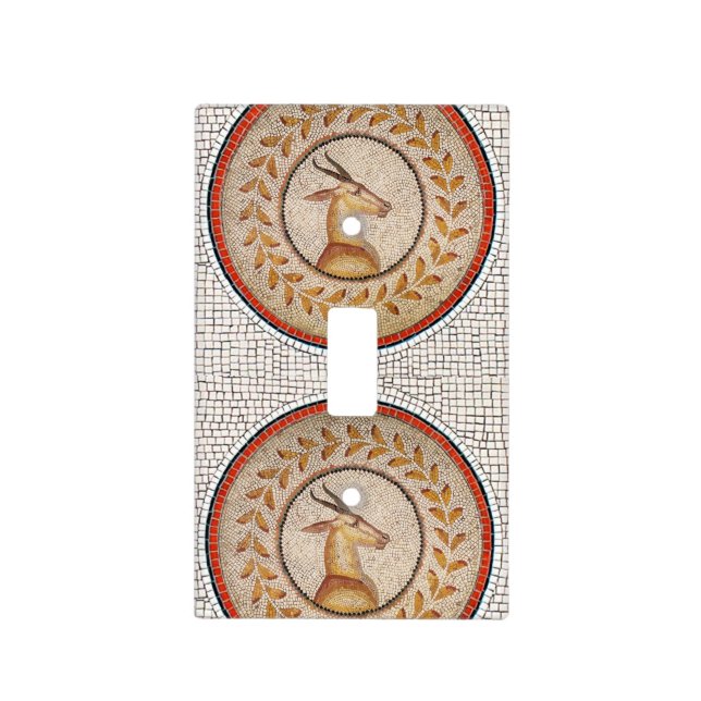 ANTIQUE ROMAN MOSAICS / GAZZELLE LIGHT SWITCH COVER (Front)