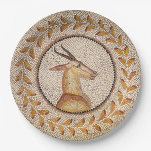 ANTIQUE ROMAN MOSAICS / GAZZELLE PAPER PLATES