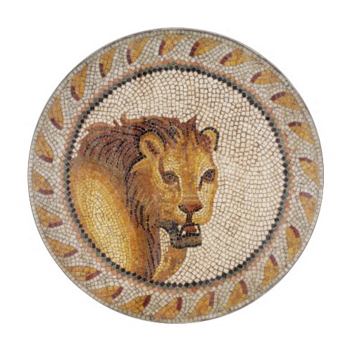 ANTIQUE ROMAN MOSAICS  LION  CUTTING BOARD