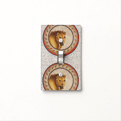 ANTIQUE ROMAN MOSAICS  LION LIGHT SWITCH COVER