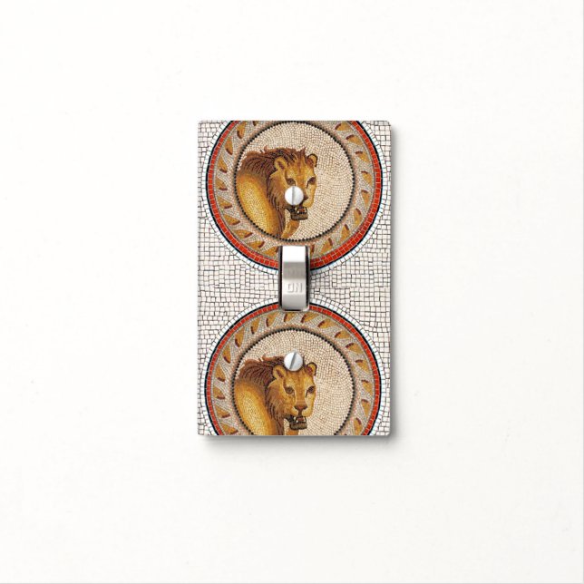 ANTIQUE ROMAN MOSAICS / LION LIGHT SWITCH COVER (In Situ)