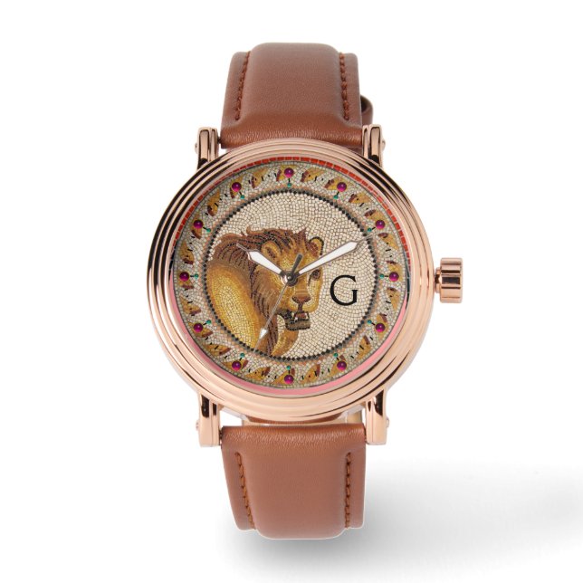 ANTIQUE ROMAN MOSAICS / LION MONOGRAM WATCH (Front)