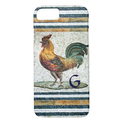 ANTIQUE ROMAN MOSAICS  ROOSTER MONOGRAM iPhone 87 CASE