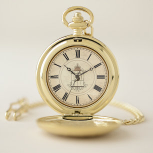 ANTIQUE ROMAN NUMERALS RUSTIC TIME POCKET WATCH