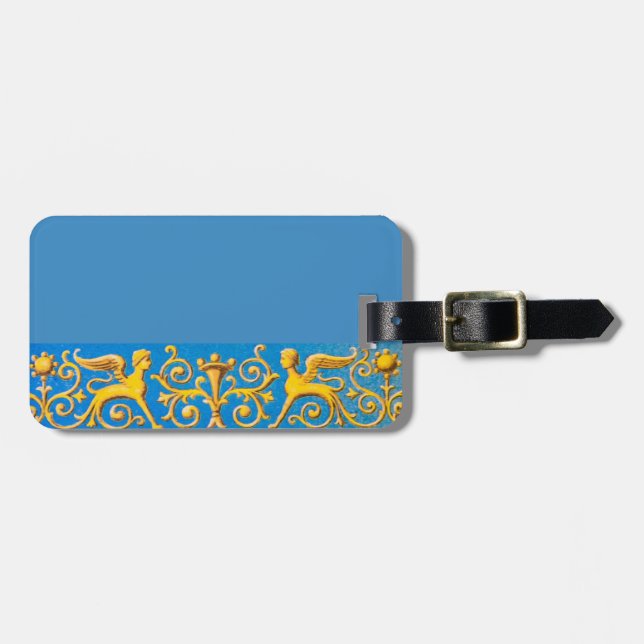 Antique roman pattern luggage tag (Front Horizontal)