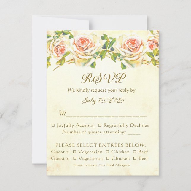 Antique Rose 4.25 x 5.5 RSVP Flat Card 1 (Front)
