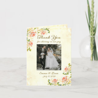 Antique Rose 4 x 5.6 Folded Thank You Card