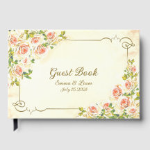 Antique Rose 9 x 6 Guest Book