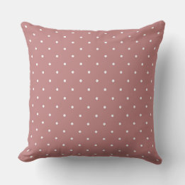 Antique Rose and white dots 2 Throw Pillow