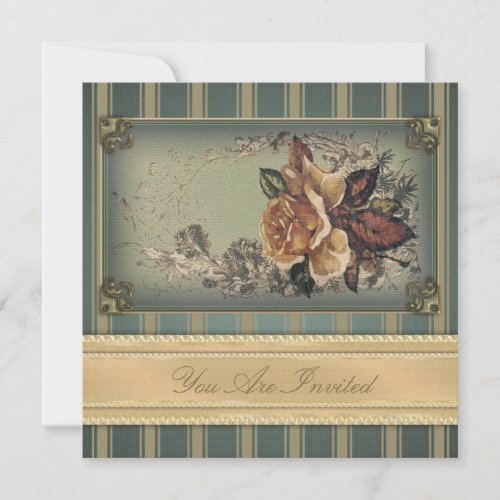 Antique Rose (blue) Invitation