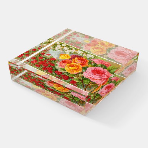 Antique Rose Catalog Square Paperweight