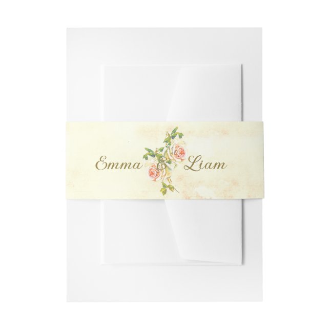 Antique Rose Collection Invitation Belly Band 2 (Front Example)