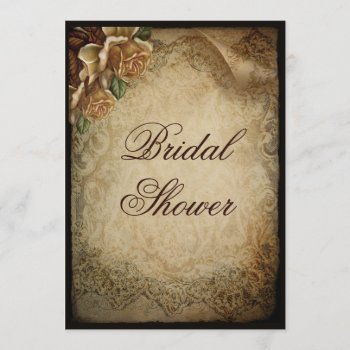 Antique Rose Damask Bridal Shower Invitation by Eugene_Designs at Zazzle