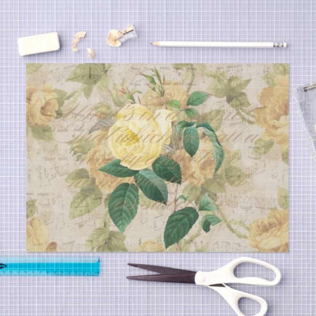 Antique Rose Decoupage & Tissue Paper Yellow (Craft)