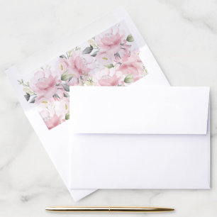 Antique Rose Floral Envelope Liner