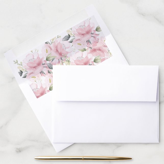 Antique Rose Floral Envelope Liner (Desk)