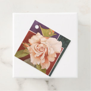 Antique Rose Flower Favor Tags