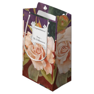 Antique Rose Flower Small Gift Bag